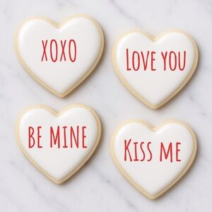 Heart-Shaped Sugar Cookie Clay Coasters Handmade – Set of 4